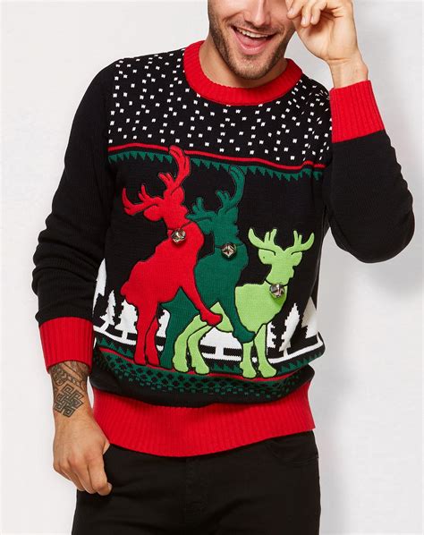Nov 6, 2023 · Cookies and Milk. Funny ugly Christmas sweaters don’t need to be over-the-top to make an impact. Case in point: these matchy-matchy, high-quality, crewneck sweaters. The message is simple (simply dirty) and perfect for teaming up with your partner at family gatherings– your MIL will love it! Buy from Etsy.com. 